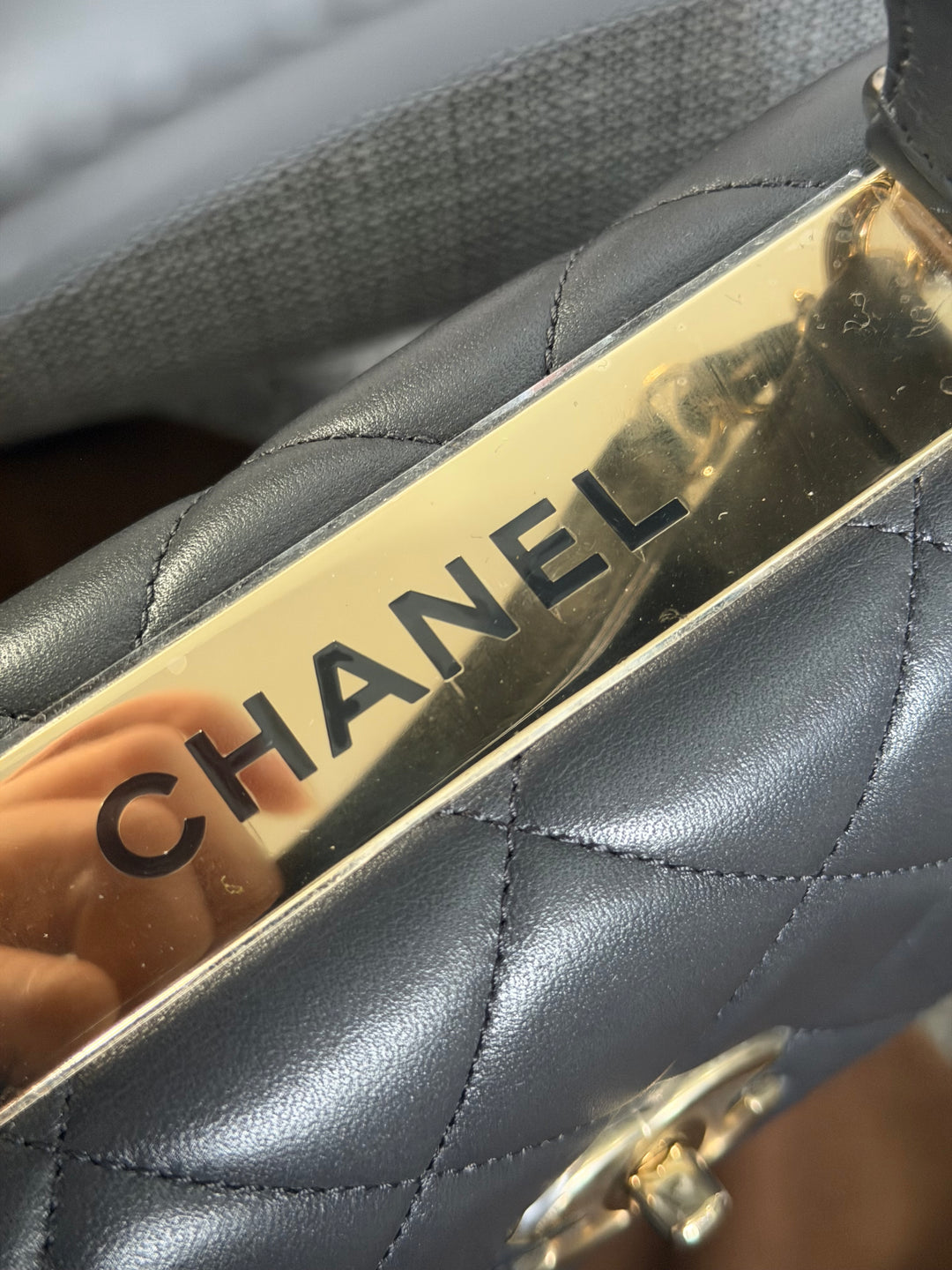 CHANEL Dark Grey Lambskin LGHW Trendy CC Flap Bag with non detachable shoulder strap size SMALL 2021