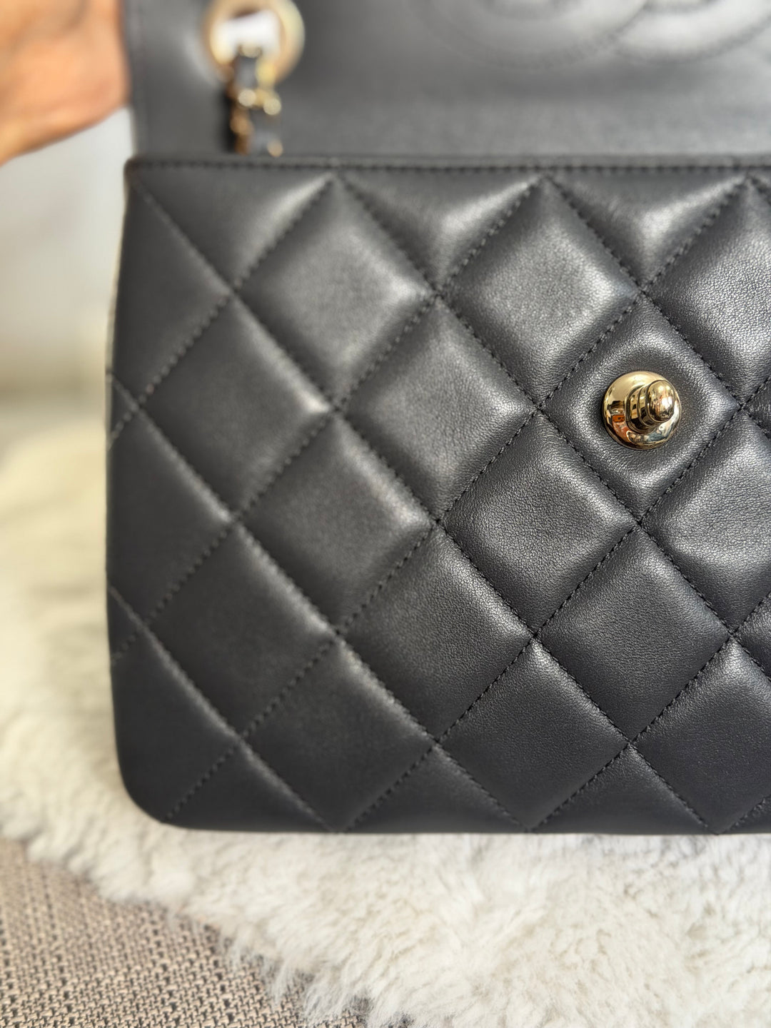 CHANEL Dark Grey Lambskin LGHW Trendy CC Flap Bag with non detachable shoulder strap size SMALL 2021