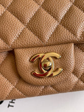 Load image into Gallery viewer, Chanel series 25 18S Collection Pearly Dark Beige Caviar Champagne Gold Hardware Mini Rectangular Flap Bag
