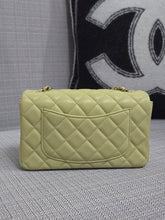 Load image into Gallery viewer, Chanel 23C 2022/2023 Cruise Collection Pastel Lime Green Lambskin Mini Rectangular Flap Bag with Champagne GHW

