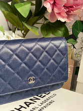 Load image into Gallery viewer, Chanel series 24 17B 2017 Fall/Winter Collection Navy Caviar SHW Classic Wallet on chain (WOC)
