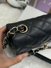 Load image into Gallery viewer, Chanel series 24 17B 2017 Fall/Winter Collection Black caviar LGHW Mini Rectangular Flap Bag with Burgundy Leather lining
