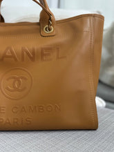Load image into Gallery viewer, Chanel series 31 21S 2021 Spring/Summer collection Caramel Calf skin aged GHW Medium/Large Deauville Tote Bag with Top handle
