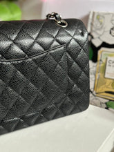 Load image into Gallery viewer, Chanel Series 18 (2014) Black caviar Silver hardware Medium ML Timeless Classic Double Flap Bag
