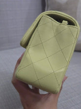 Load image into Gallery viewer, Chanel 23C 2022/2023 Cruise Collection Pastel Lime Green Lambskin Mini Rectangular Flap Bag with Champagne GHW
