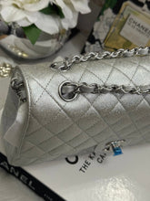 Load image into Gallery viewer, Chanel 21K 2021 Fall/Winter collection Glitter Iridescent Silver caviar SHW Medium ML 11.12 Timeless Classic Double Flap Bag
