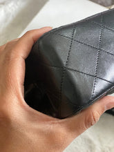 Load image into Gallery viewer, Chanel series 1 (circa 1989-1991) Black Lambskin 24K GHW Small Classic Double Flap Vintage Bag
