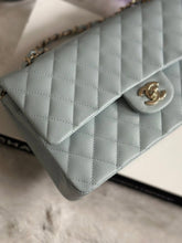 Load image into Gallery viewer, Chanel 22P Blue Caviar LGHW Medium ML Timeless Classic Double Flap Bag
