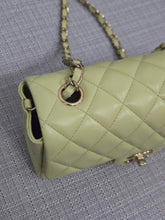 Load image into Gallery viewer, Chanel 23C 2022/2023 Cruise Collection Pastel Lime Green Lambskin Mini Rectangular Flap Bag with Champagne GHW

