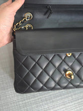 Load image into Gallery viewer, Chanel series 16 2012 Black Lambskin Medium ML Timeless Classic Double Flap Bag with GHW
