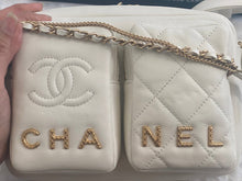 Load image into Gallery viewer, Chanel 22C White Calfskin GHW Small Camera Case Bag with Adjustable Strap
