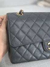 Load image into Gallery viewer, Chanel series 16 circa 2012 Black Caviar 11.12 Medium ML Timeless Classic Double Flap Bag with GHW
