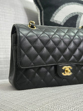 Load image into Gallery viewer, Chanel series 19 2014 Black Caviar GHW Medium ML Timeless Classic Double Flap Bag
