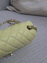Load image into Gallery viewer, Chanel 23C 2022/2023 Cruise Collection Pastel Lime Green Lambskin Mini Rectangular Flap Bag with Champagne GHW
