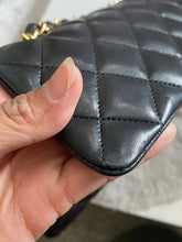 Load image into Gallery viewer, Chanel series 1 (circa 1989-1991) Black Lambskin 24K GHW Small Classic Double Flap Vintage Bag
