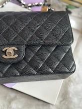 Load image into Gallery viewer, Chanel Series 18 (2014) Black caviar Silver hardware Medium ML Timeless Classic Double Flap Bag
