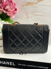 Load image into Gallery viewer, Chanel series 3 Black Lambskin 24K GHW Small Diana Flap Bag

