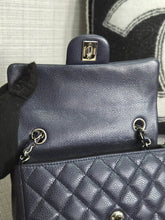 Load image into Gallery viewer, Chanel series 18 14C 2014 Cruise Collection Navy Caviar SHW Classsic Mini Rectangular Flap Bag
