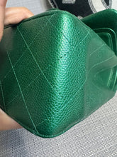 Load image into Gallery viewer, Chanel series 25 18S 2018 Spring/Summer Collection Pearly Emerald Green Caviar Champagne GHW Jumbo Timeless Classic Double Flap Bag
