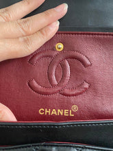 Load image into Gallery viewer, Chanel series 1 (circa 1989-1991) Black Lambskin 24K GHW Small Classic Double Flap Vintage Bag
