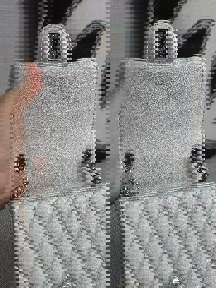 Chanel Series 31 21P 2021 Pre Spring/Summer Collection Iridescent Silver lambskin SHW Square Mini Flap Bag