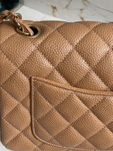 Load image into Gallery viewer, Chanel series 25 18S Collection Pearly Dark Beige Caviar Champagne Gold Hardware Mini Rectangular Flap Bag
