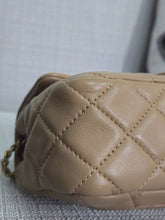Load image into Gallery viewer, Chanel 22B 2022 Fall/Winter Collection Dark Beige Lambskin Aged GHW Pearl Crush Adjustable Chain Mini Rectangular Flap Bag
