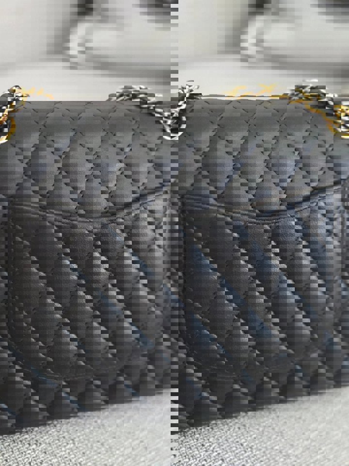 Chanel series 16 2012 Black Lambskin Medium ML Timeless Classic Double Flap Bag with GHW