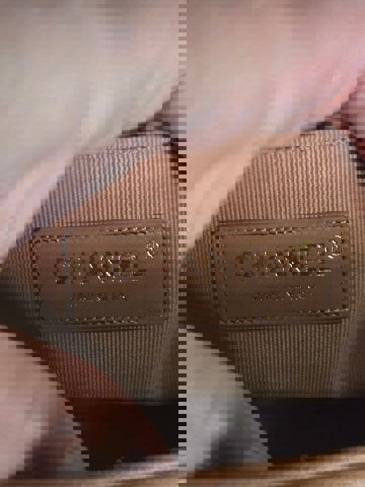 Chanel 21K 2021 Fall/Winter Collection Caramel Brown Caviar shiny champagne GHW Small Le Boy Flap Bag