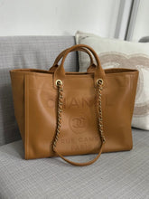 Load image into Gallery viewer, Chanel series 31 21S 2021 Spring/Summer collection Caramel Calf skin aged GHW Medium/Large Deauville Tote Bag with Top handle
