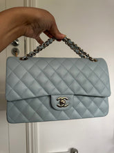 Load image into Gallery viewer, Chanel 22P Blue Caviar LGHW Medium ML Timeless Classic Double Flap Bag

