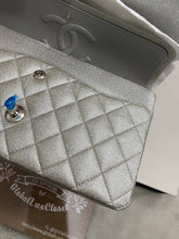 Load image into Gallery viewer, Chanel 21K 2021 Fall/Winter collection Glitter Iridescent Silver caviar SHW Medium ML 11.12 Timeless Classic Double Flap Bag
