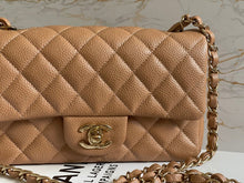 Load image into Gallery viewer, Chanel series 25 18S Collection Pearly Dark Beige Caviar Champagne Gold Hardware Mini Rectangular Flap Bag
