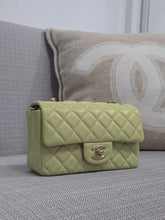 Load image into Gallery viewer, Chanel 23C 2022/2023 Cruise Collection Pastel Lime Green Lambskin Mini Rectangular Flap Bag with Champagne GHW
