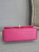 Load image into Gallery viewer, Chanel series 21 Barbie Pink Lambskin Chevron Mini Rectangular Flap Bag with Yellow GHW
