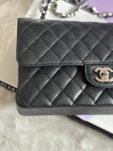 Load image into Gallery viewer, Chanel Series 18 (2014) Black caviar Silver hardware Medium ML Timeless Classic Double Flap Bag
