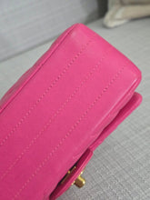 Load image into Gallery viewer, Chanel series 21 Barbie Pink Lambskin Chevron Mini Rectangular Flap Bag with Yellow GHW
