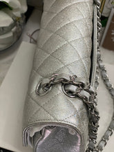 Load image into Gallery viewer, Chanel 21K 2021 Fall/Winter collection Glitter Iridescent Silver caviar SHW Medium ML 11.12 Timeless Classic Double Flap Bag
