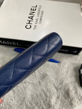 Load image into Gallery viewer, Chanel series 24 17B 2017 Fall/Winter Collection Navy Caviar SHW Classic Wallet on chain (WOC)
