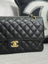 Load image into Gallery viewer, Chanel series 19 2014 Black Caviar GHW Medium ML Timeless Classic Double Flap Bag
