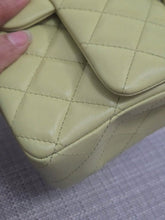 Load image into Gallery viewer, Chanel 23C 2022/2023 Cruise Collection Pastel Lime Green Lambskin Mini Rectangular Flap Bag with Champagne GHW
