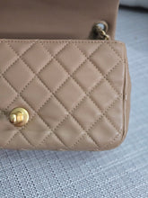 Load image into Gallery viewer, Chanel 22B 2022 Fall/Winter Collection Dark Beige Lambskin Aged GHW Pearl Crush Adjustable Chain Mini Rectangular Flap Bag
