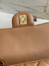 Load image into Gallery viewer, Chanel series 25 18S Collection Pearly Dark Beige Caviar Champagne Gold Hardware Mini Rectangular Flap Bag
