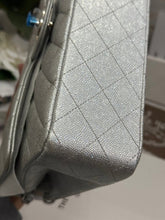 Load image into Gallery viewer, Chanel 21K 2021 Fall/Winter collection Glitter Iridescent Silver caviar SHW Medium ML 11.12 Timeless Classic Double Flap Bag
