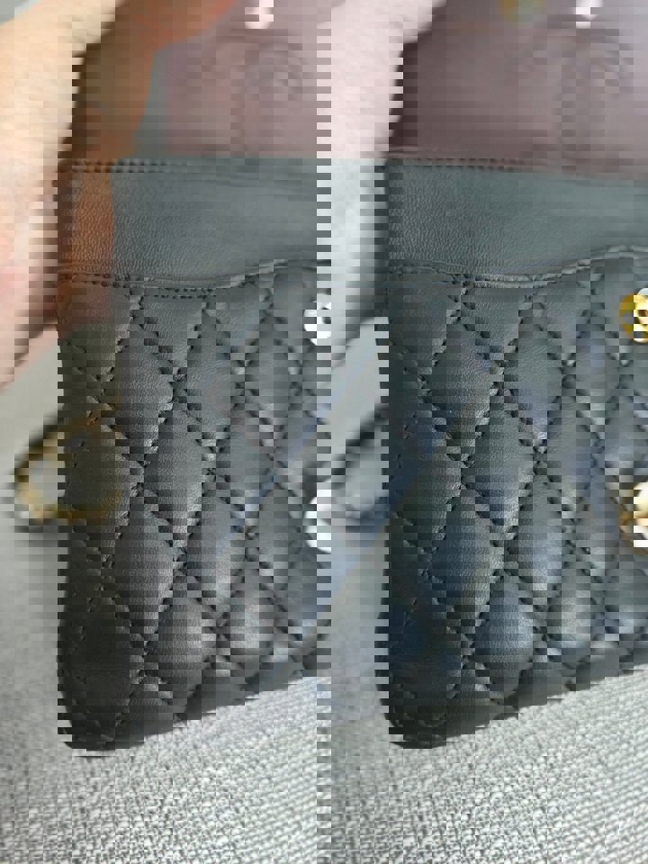 Chanel series 16 2012 Black Lambskin Medium ML Timeless Classic Double Flap Bag with GHW