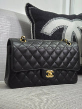Load image into Gallery viewer, Chanel series 19 2014 Black Caviar GHW Medium ML Timeless Classic Double Flap Bag
