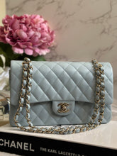 Load image into Gallery viewer, Chanel 22P Blue Caviar LGHW Medium ML Timeless Classic Double Flap Bag
