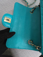 Load image into Gallery viewer, Chanel series 23 17C 2016/2017 Cruise Collection Turquoise Caviar Champagne GHW Classic Mini Rectangular Flap Bag with Edge stitching
