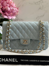 Load image into Gallery viewer, Chanel 22P Blue Caviar LGHW Medium ML Timeless Classic Double Flap Bag

