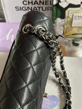 Load image into Gallery viewer, Chanel Series 18 (2014) Black caviar Silver hardware Medium ML Timeless Classic Double Flap Bag
